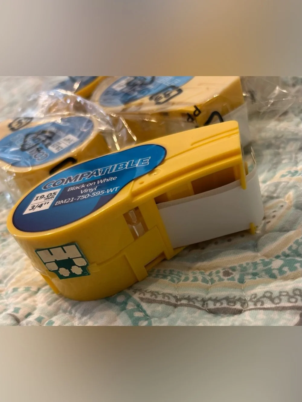 Labeling Tape - 5 Brand New Replacement Rolls for M21-750-595-WT Vinyl Labels